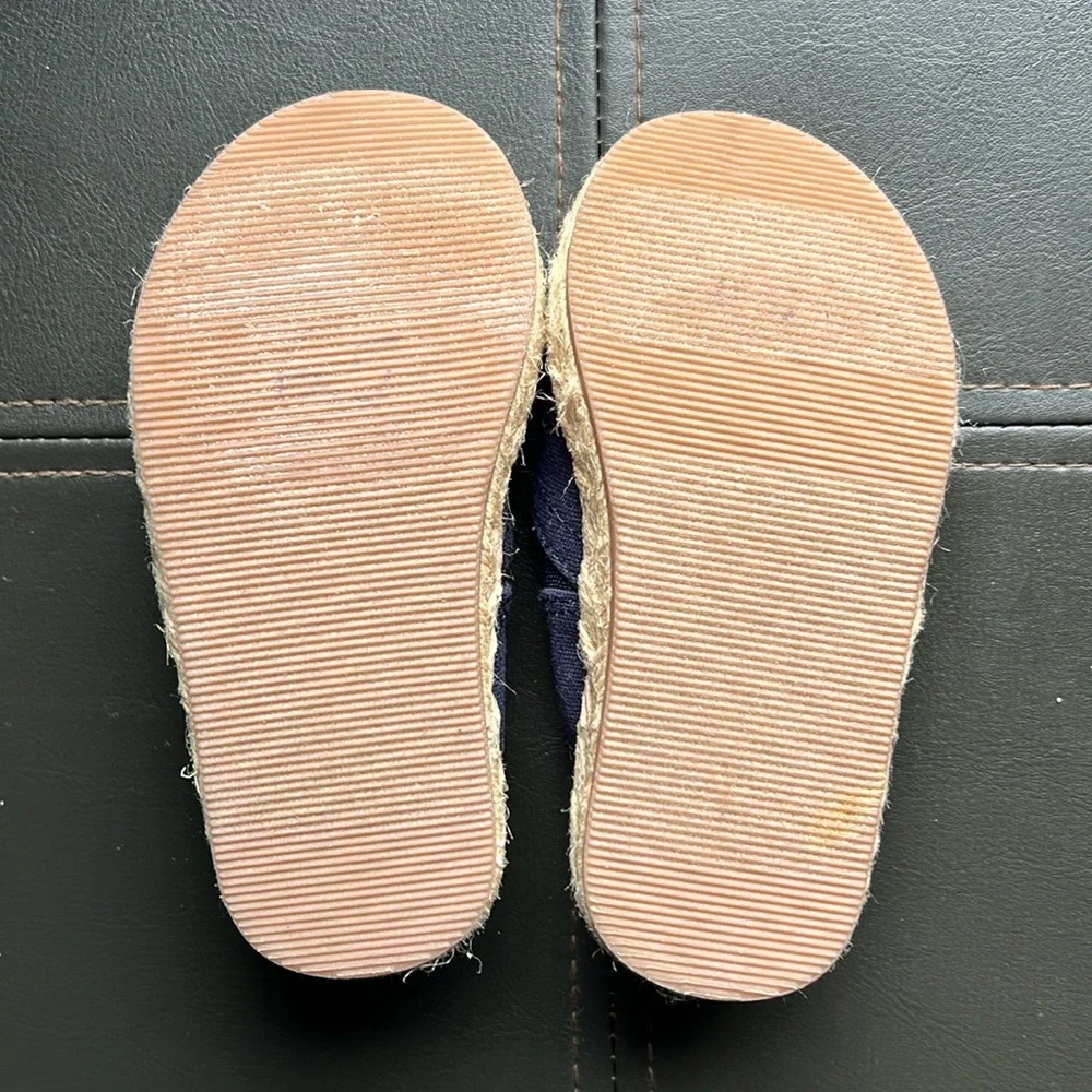 Baby GAP | Navy Blue With Embroidery Roses Pink Green Espadrilles Size 5